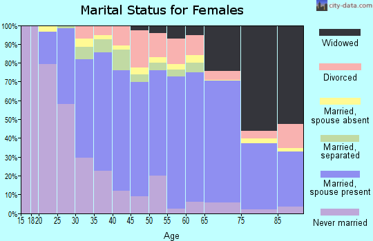 Louisa County marital status for females