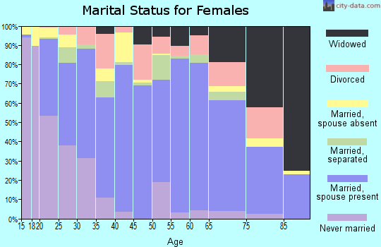 Deaf Smith County marital status for females
