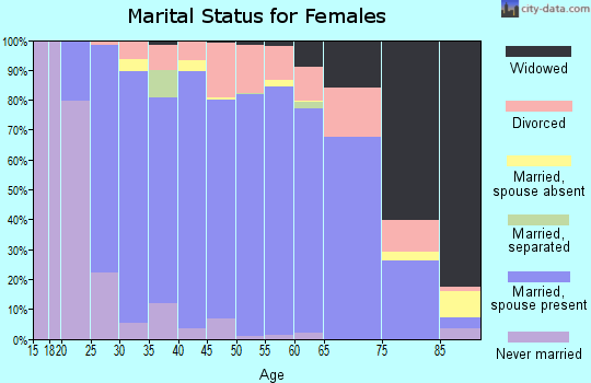 Bottineau County marital status for females