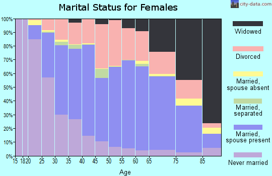 Vigo County marital status for females