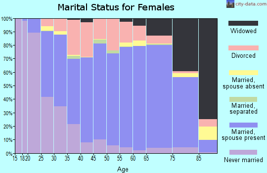 Brookings County marital status for females