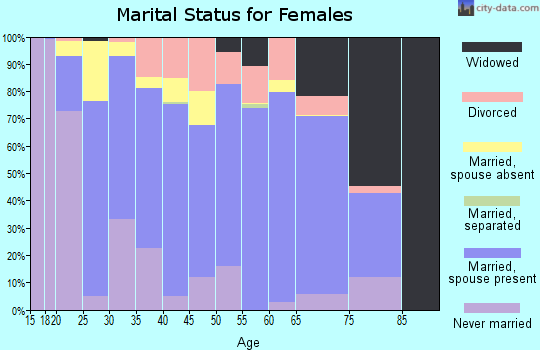 Southeast Fairbanks Census Area marital status for females