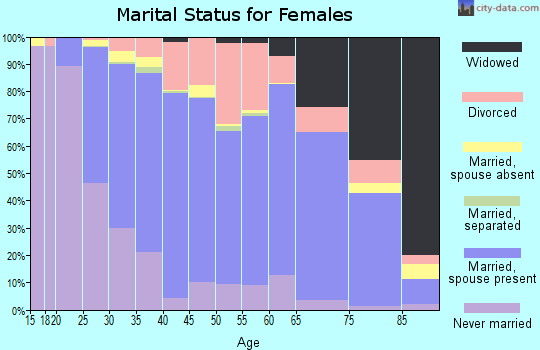 Burleigh County marital status for females