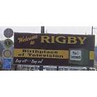 Rigby: Welcome to Rigby sign
