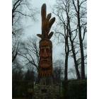 Akron: : Wood Carving of Chied Rotaynah by Peter Toth on Portage Trail