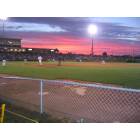 Schaumburg: Sunset at the Schaumburg Flyers baseball game, Alexian Field