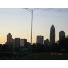 Charlotte: : Sundown on Charlotte skyline as viewed from East Independence Blvd.