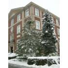 Garden City: Levermore Hall on a snowy day. A building on Adelphi University's Garden City Campus