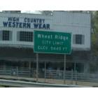 Wheat Ridge: City limit sign on I-70