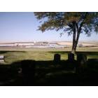 Weston: : Weston, Oregon. Weston Graveyard and Cannery in distance.