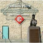 Eau Claire: Hank Aaron statue outside historic Carson Park.