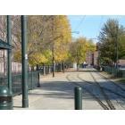 Lowell: : trolley tracks behind boarding house park