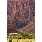 Ivins: A stream of water falls down the side of Snow Canyon State Park behind the Keyenta Residential Community , a period of heavy rain , 2007..jpg