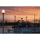 Punta Gorda: : Commercial Fishing Vessels nestled in their slips at sunset in the City's Laishley Park Marina