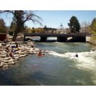 Reno: : The Truckee River walk in old Reno with Kayakers.