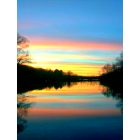 Millbury: sunset ,looking over little Dorothy pond toward Big Dorothy pond