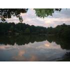 Peachtree City: Huddleston Pond At Sundown in Peachtree City, GA