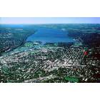 Ithaca: : Aerial View of Ithaca showing Cayuga Lake