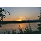 Nenana: Sunset over the Nenan River. North of the city at an RV Park