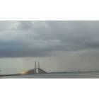 Tampa: : View of the Sunshine Skyway Bridge, Tampa Bay, FL, with storm rolling in