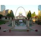 St. Louis: The Arch viewed past downtown gathering place