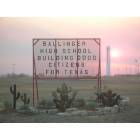 Ballinger: Our towns ag project infront of our high school.