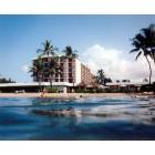 Kailua: : This shot of the King Kam Hotel was made from the bay with an underwater camera