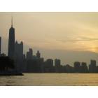 Chicago: : Sunset from Lake Michigan Chicago Skyline