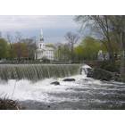 Milford, CT - Downtown waterfall and Church