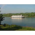 The Delta Queen on the Ohio River from the river bank of the Vanceburg City Park