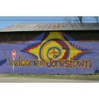 A mural my group of college students painted on an alternative spring break project while in Jonestown.