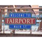 Fairport: The sign on the historic Main Street bridge welcomes you to Fairport.