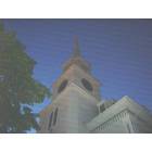 Hudson: Unitarian Church Of Hudson and Marlborough at dusk