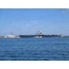 Pensacola: : USS Oriskany in Pensacola Bay before being taken out to sea and sunk to become artificial reef