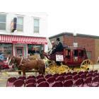 Wilton: : Wells Fargo Stage Coach and "Abraham Lincoln" in front of Wilton Candy Kitchen
