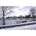 Thompsonville: This is a view of across the Freshwater pond on a winter's day