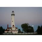 Wind Point: Moon rise over Wind Point Lighthouse