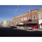 Oakes: Grand Theatre and old bank building, downtown Oakes, ND