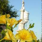 Bonham: Statue of James Bonham (Hero of Alamo) and Bonham Watwr Tower