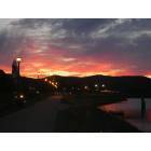 Lock Haven: colorful night by the court house