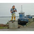 Eastport: Fisherman Statue on the Wharf, Eastport, Maine
