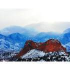 Colorado Springs: Snow Falling on Garden of the Gods
