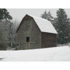 Poulsbo: snow covered barn