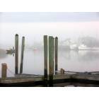 Carolina Beach: Foggy day fishing Cape fear River Pleasure Island,Carolina Beach
