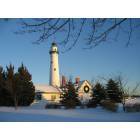 Racine: Wind Point lighthouse in winter