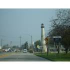 Downtown Celina and the lighthouse on Grand Lake