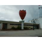 Strawberry Point: World's Largest Strawberry (made of fiberglass) on top of City Hall and Police