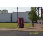 East Prairie: Lonely hitchhiking Coke machine at East Prairie intersection