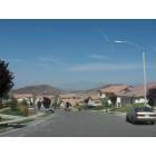 Lake Elsinore: : Beautiful Canyon Hills Subdivision, view down Poppy Lane, with Canyon Lake in the far background