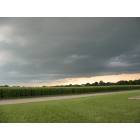 Mount Carmel: : Cornfield and stormfront - another angle - taken at Super 8 Motel in Mt. Carmel, July 6, 2007